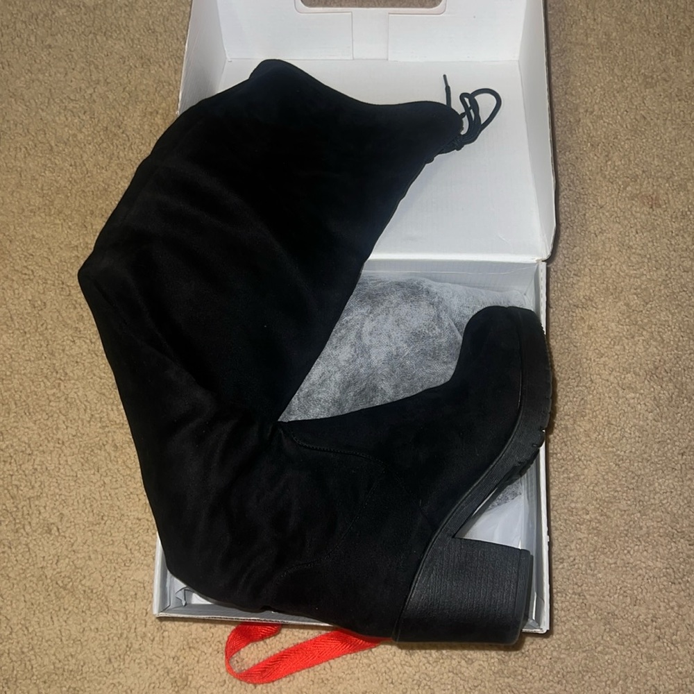 Black knee high boots